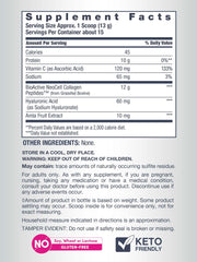 NeoCell Super Collagen Plus canister label showing vitamin C and hyaluronic acid