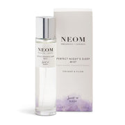 Neom Perfect Night's Sleep Mist bottle pour highlights calming lavender and chamomile.