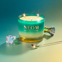 NEOM Perfect Peace 3-wick candle fragrance blend notes myrrh, fir, lime peel