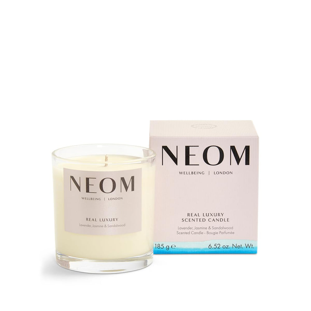 NEOM Real Luxury Candle Lavender Rosewood 1 Wick for refined ambience