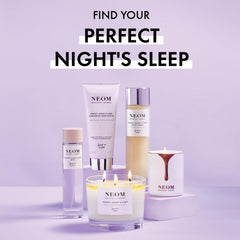 Neom Sleep Mist essential oils blend showcases natural fragrance for peaceful nights.