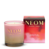NEOM Sparkling Joy candle front view showing premium packaging and inviting aroma.
