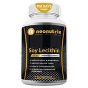 Neonutrix soy lecithin bottle wrapped for display, convenient daily supplement.