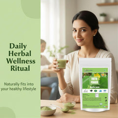 Neotea Abutilon Indicum Powder label-front emphasizes long-lasting 300 g supply