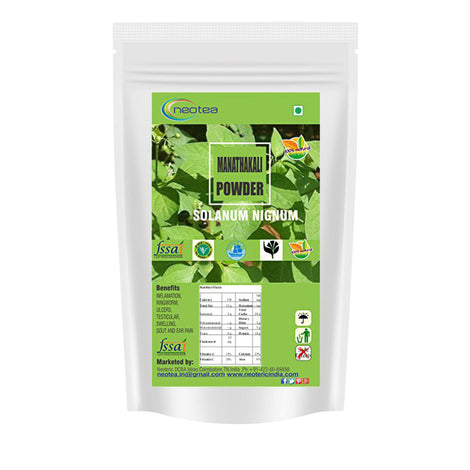Neotea Manathakkali leaf powder bottle for daily wellness support