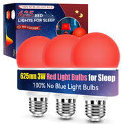 Neporal 3W red light bulb at bedside creating sunset-like ambiance for late-evening relaxation.