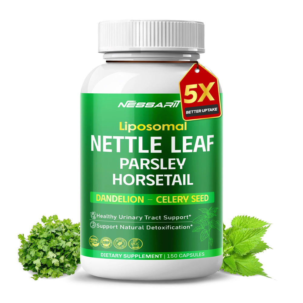 NESSARIT bottle front label shows herbal blend for daily urinary support.