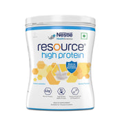 Nestlé RESOURCE High Protein vanilla tin front view highlighting 400g packaging