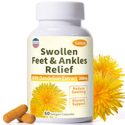 Netrca Swollen Feet bottle front view shows easy-to-swallow capsules for leg comfort.