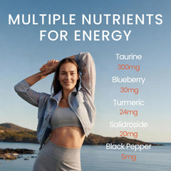 NEUMINA blueberry and turmeric visuals highlight antioxidant support.