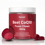 NEUNEST Beet Root CoQ10 Chews packshot highlights heart support and easy daily ritual
