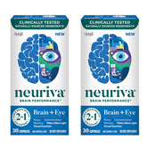 Neuriva brain-eye supplement bottle showing memory and focus support.