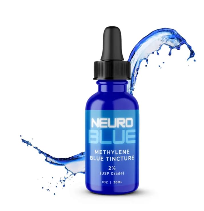 Neuro Blue tincture bottle pour supports focused daily cognitive energy.