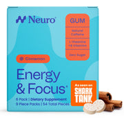 Neuro: caja de goma de cafeína para energía suave durante la jornada.