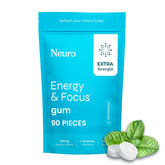 Neuro Energy and Focus Gum 90-count pack for portable alertness and concentration.
