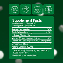 Neuro Energy Focus Gum natural caffeine source delivers clean alertness.