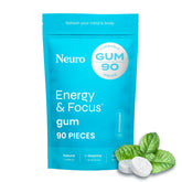 Neuro Energy & Focus Gum peppermint pack front for a quick, smooth caffeine boost.