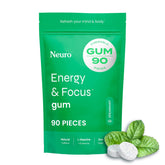 Neuro Energy & Focus Gum spearmint pack shot with sugar-free caffeine for focus