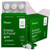 Neuro Energy & Focus Gum tub front with mint flavor for quick, clean energy