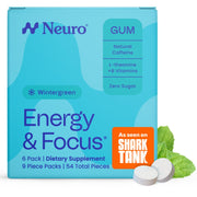 Neuro Energy & Focus Gum wintergreen 54ct front view for clear energy