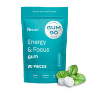 Neuro Energy & Focus Gum bottle front in wintergreen flavor for on-the-go energy