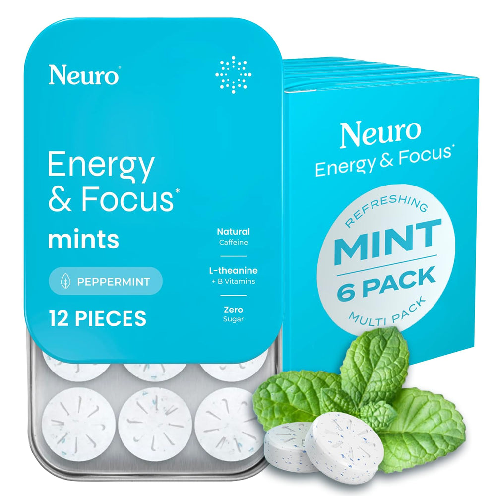 Neuro Energy & Focus Mints packshot for on-the-go focus.