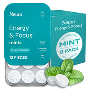 Neuro Energy and Focus Mints tin front for on-the-go energy and breath freshening.