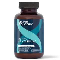 Neurobiologix Methyl Folate Plus bottle front with daily labeling for folate support