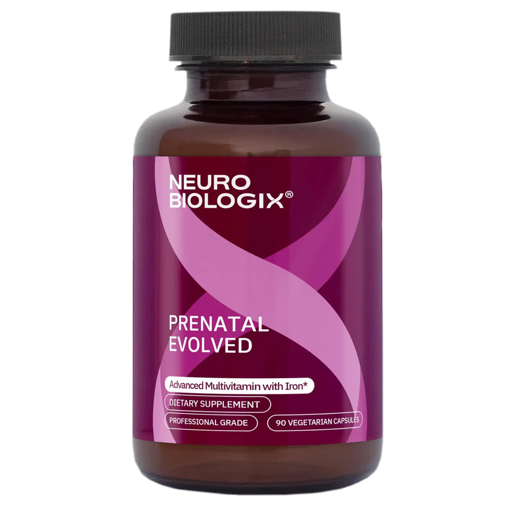 Neurobiologix Prenatal Evolved bottle demonstrating gentle absorption for prenatal nourishment