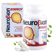 Neurobion Energy bottle with capsules promotes daily focus and vitality.