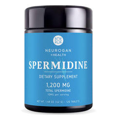 Neurogan Spermidine supplement bottle highlighting purity and potency for cellular support.