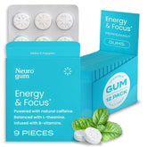 NeuroGum mint 108-count box for on-the-go energy and focus.