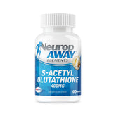 NeuropAWAY Elements S-Acetyl-Glutathione bottle – daily energy and focus support.