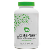 NeuroScience ExcitaPlus bottle for energy support and adrenal balance during daily routines.