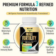 Neusupp male fertility packaging front: clearly labeled vitamins designed for preconception wellness.