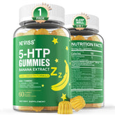 NEVISS 5-HTP gummies bottle with banana flavor for natural wind-down