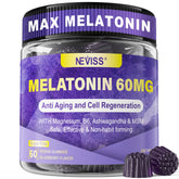 NEVISS antioxidant brain-support melatonin bottle-pour highlights a calming evening routine.