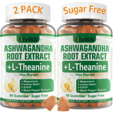 NEVISS Ashwagandha Gummies bottle pour offering calm support for daily routines.