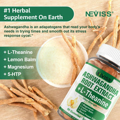 NEVISS Ashwagandha Gummies closeup showing gummy texture and potency.
