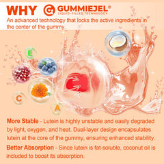 Close-up of NEVISS gummy center highlighting coconut oil infusion for absorption.