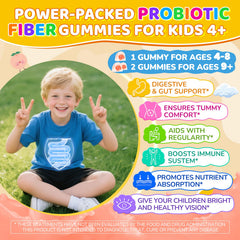 NEVISS Kids Probiotic Gummies ingredients panel features organic inulin and veggie fiber