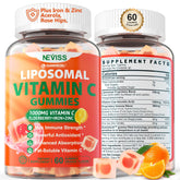 NEVISS liposomal vitamin C gummies pack shot highlighting daily immune support