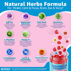 NEVISS magnesium glycinate gummies ingredients photo shows high-bioavailability magnesium.
