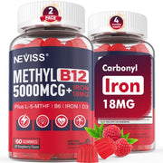 NEVISS methyl B12 gummies bottle showing daily energy option
