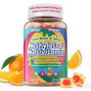 NEVISS methylated multivitamin teens bottle front, easy daily nutrition for growing teens.