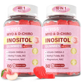 NEVISS Myo-Inositol gummies bottle: sugar-free peach flavor for daily wellness.