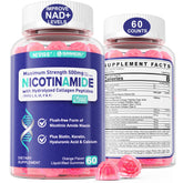 NEVISS Nicotinamide gummies bottle for convenient daily energy support.