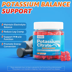 Neviss Potassium Citrate Gummies ingredients glass displays bioavailable minerals for movement support.
