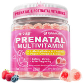 NEVISS Prenatal Vitamins bottle close-up for convenient daily nutrition during pregnancy