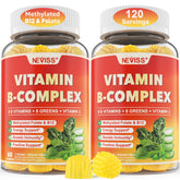 NEVISS Vitamin B Complex bottle front for steady energy throughout the day.